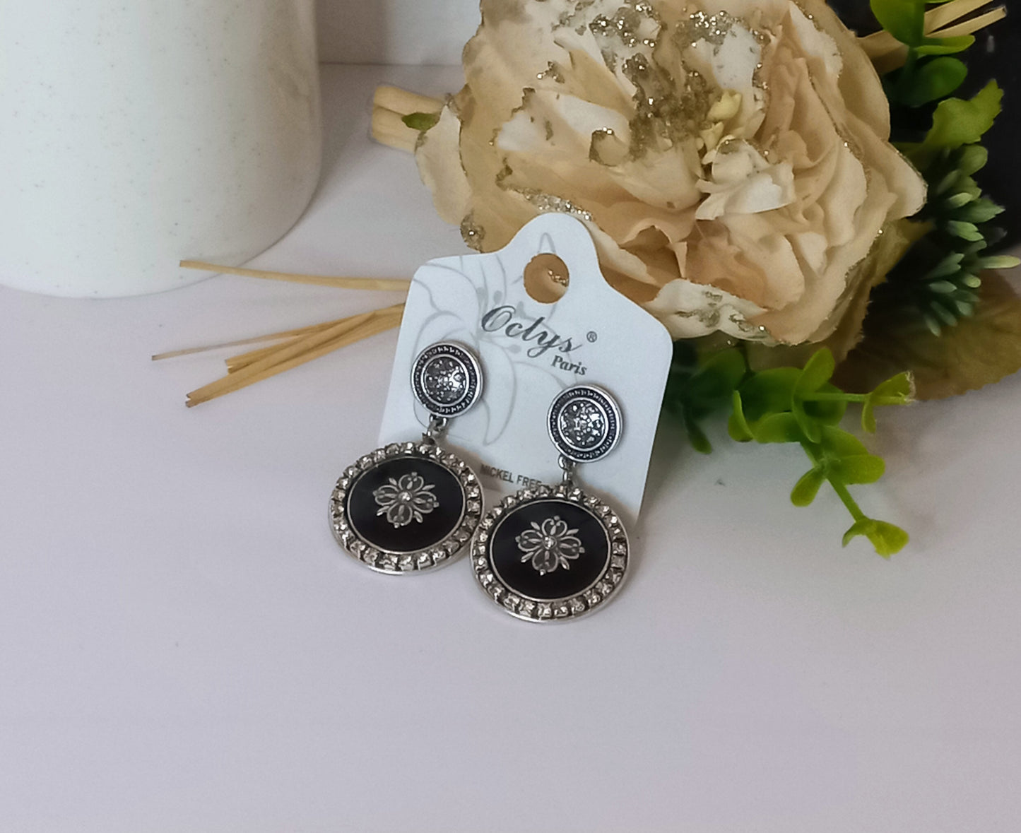 Boucle d'oreille noir (Fantaisie) BO18524