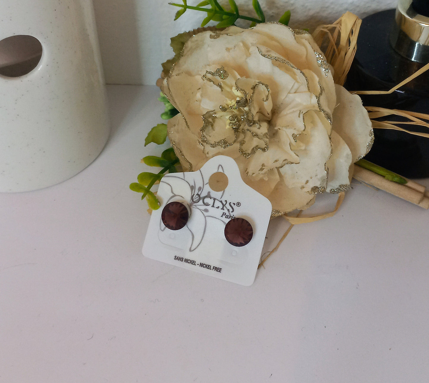 Boucle d'oreille violet (Fantaisie) BO19524