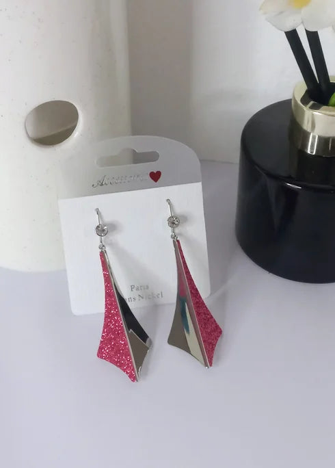 Boucle argent et rose (Fantaisie) BO18624