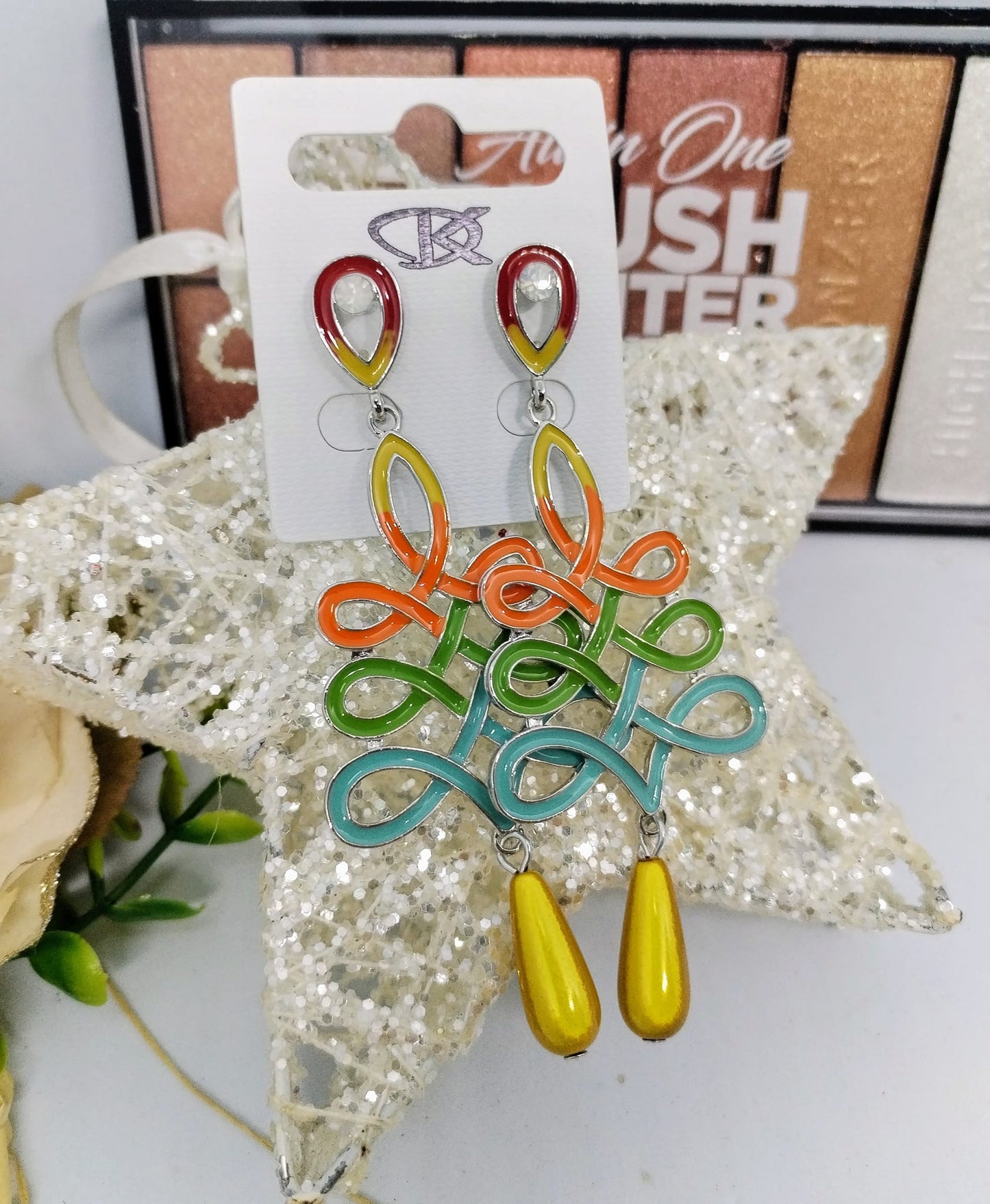 Boucle d'oreille multicolore (Fantaisie) BO11624