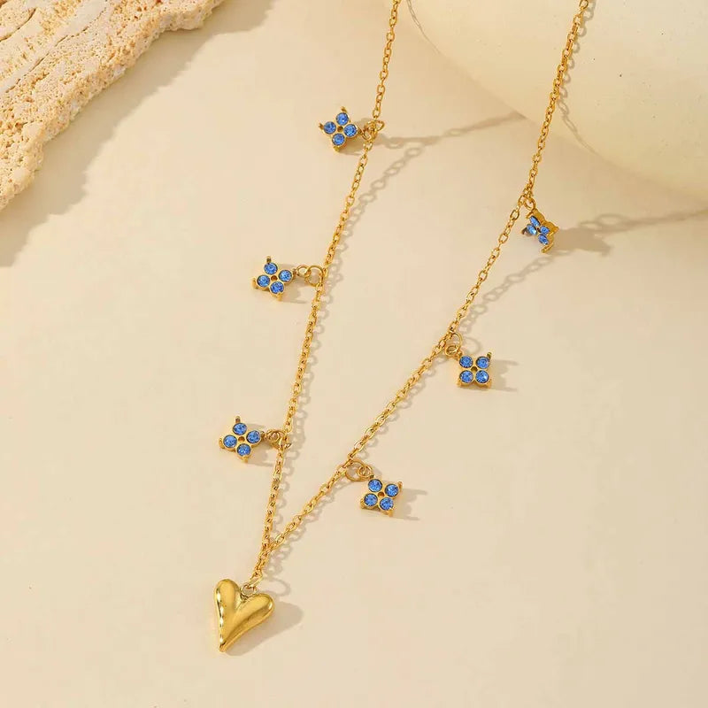 Collier breloque bleu (Acier)