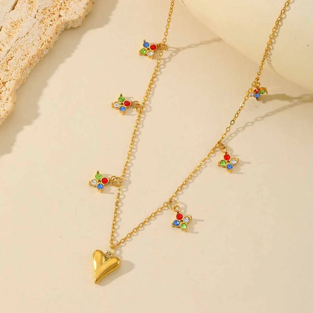 Collier breloque multicolore (Acier)