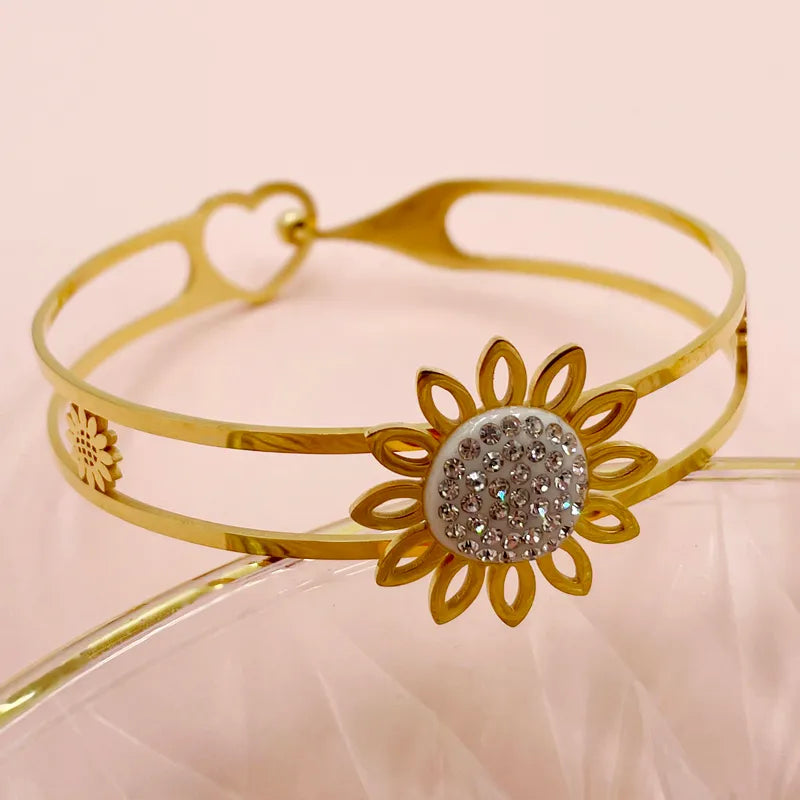 Bracelet tournesol or (Acier)