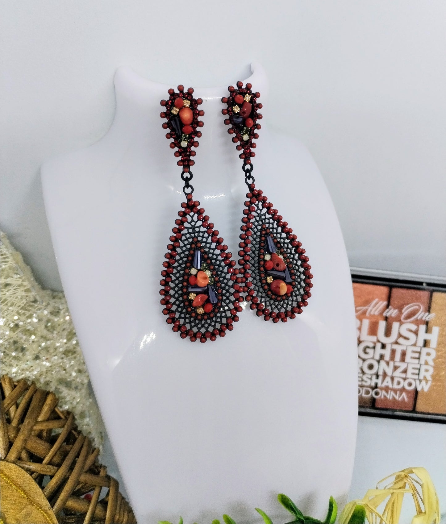 Boucle d'oreille rouge (Fantaisie) BO20924