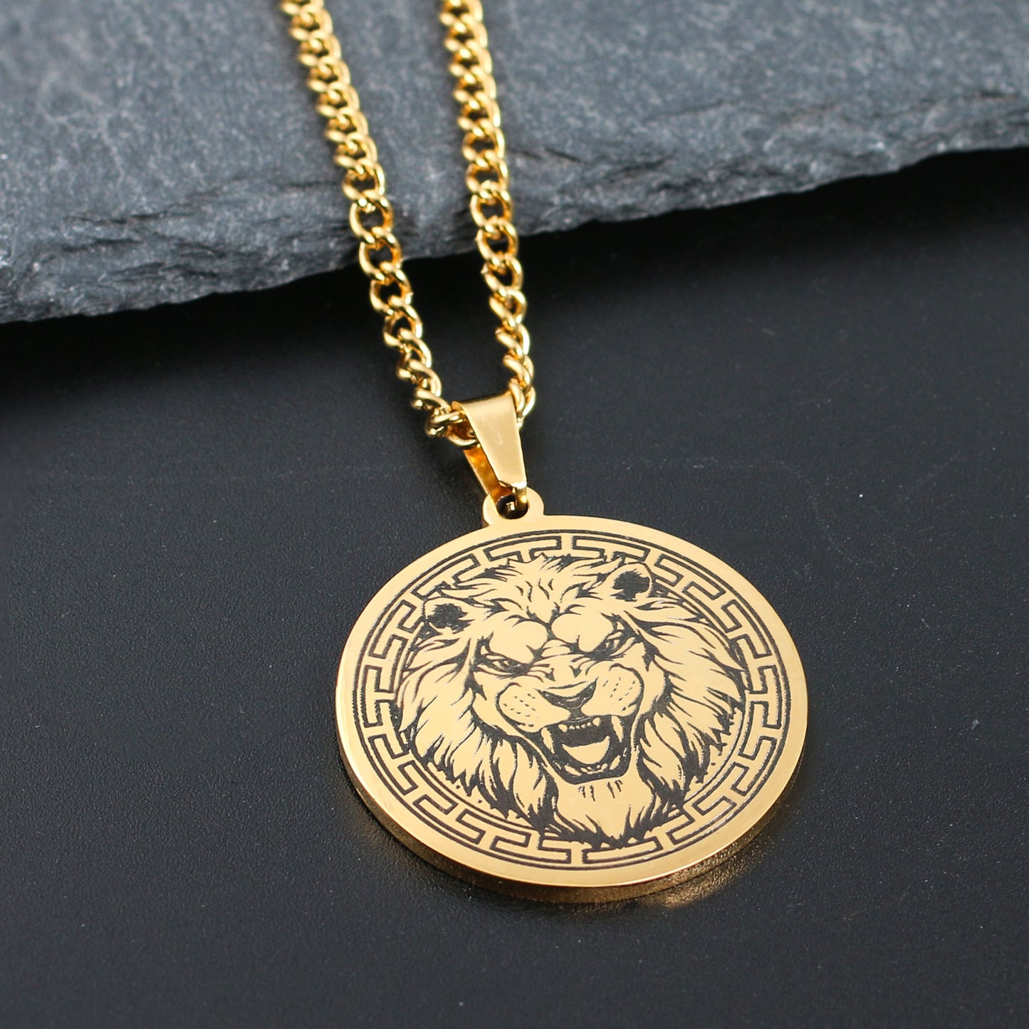 Collier tête de Lion pour homme (Acier)