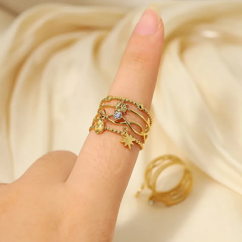 Bague Pampille or (Acier)