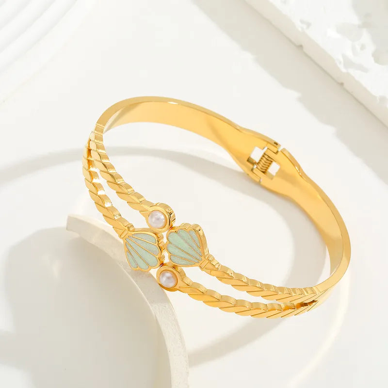 Bracelet coquillage or (Acier)