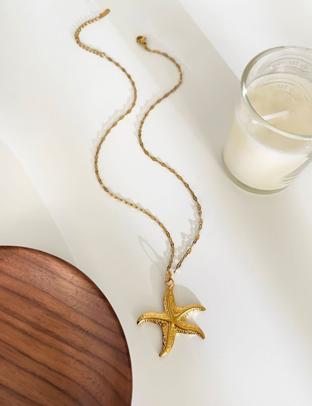 Collier étoile de mer or (Acier)