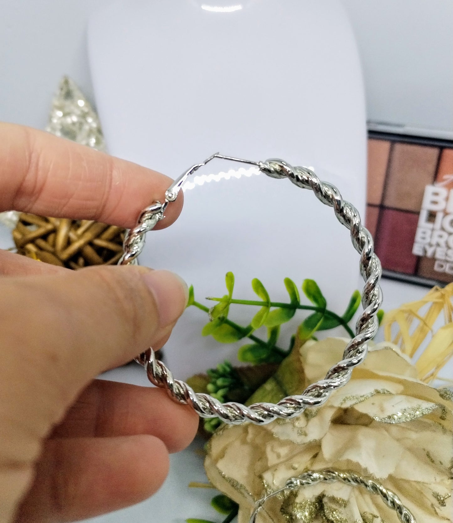 Créole torsadé argent (fantaisie) BO17224