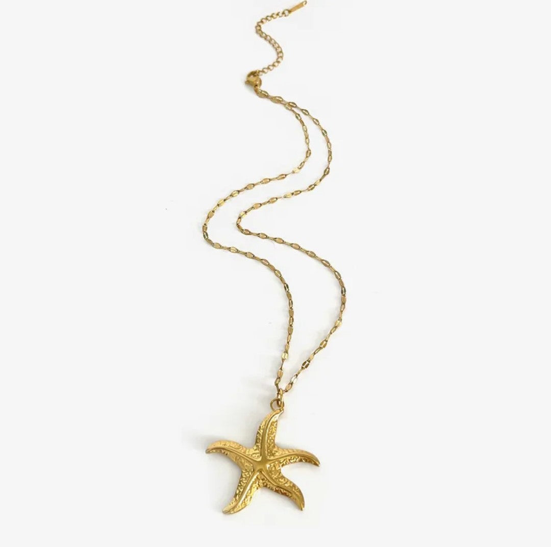 Collier étoile de mer or (Acier)