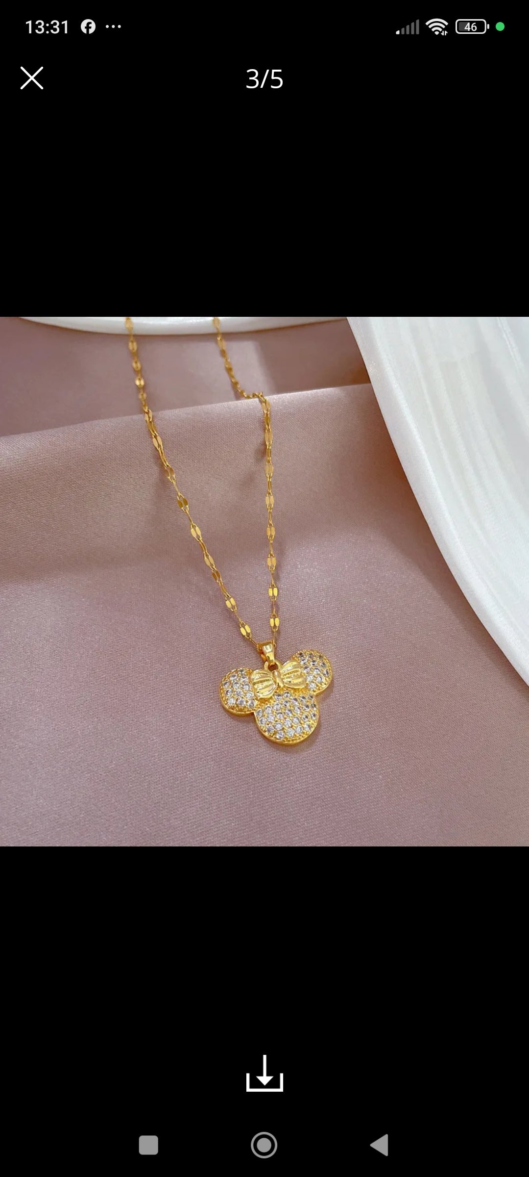 Collier mickey strass et or (Acier)