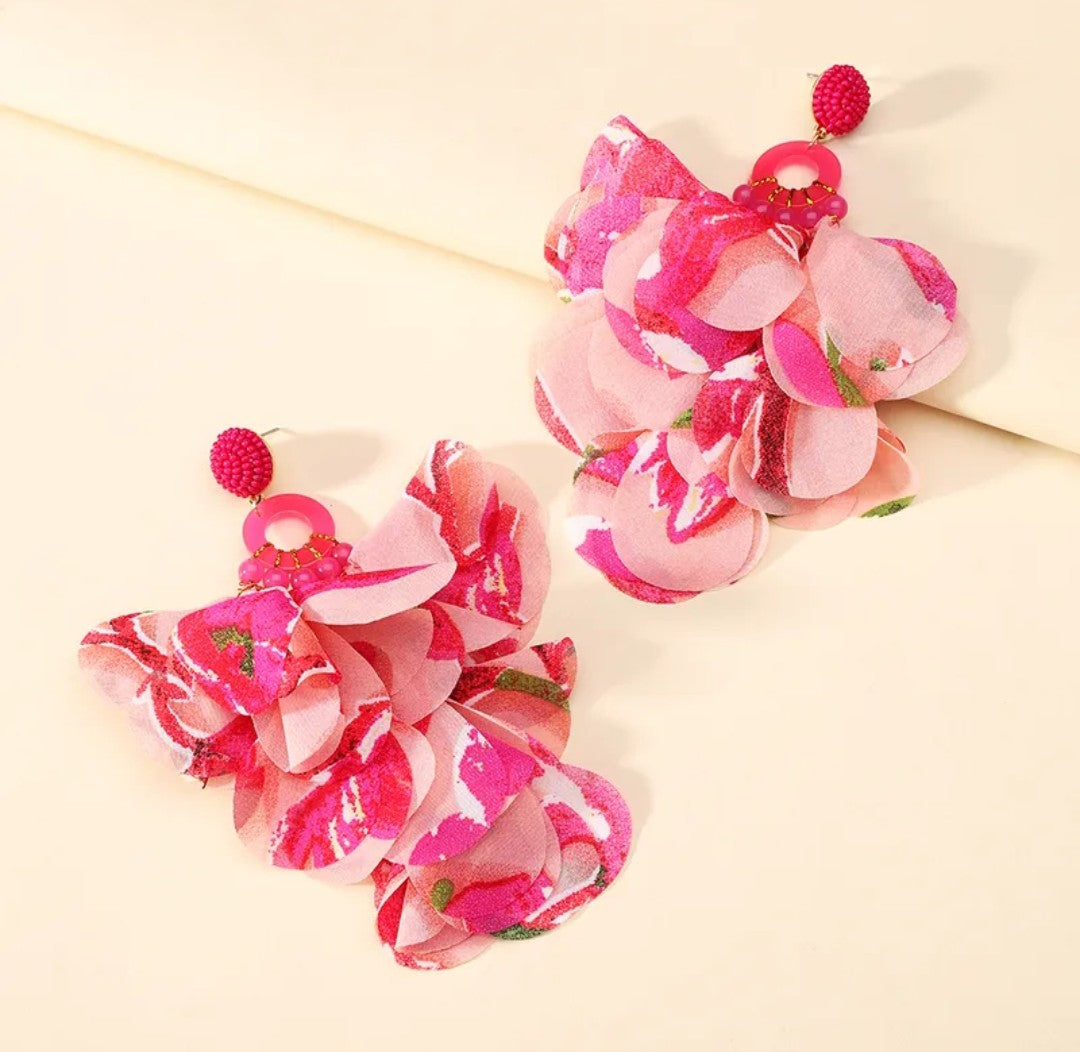 Boucle d'oreille rose (Fantaisie)