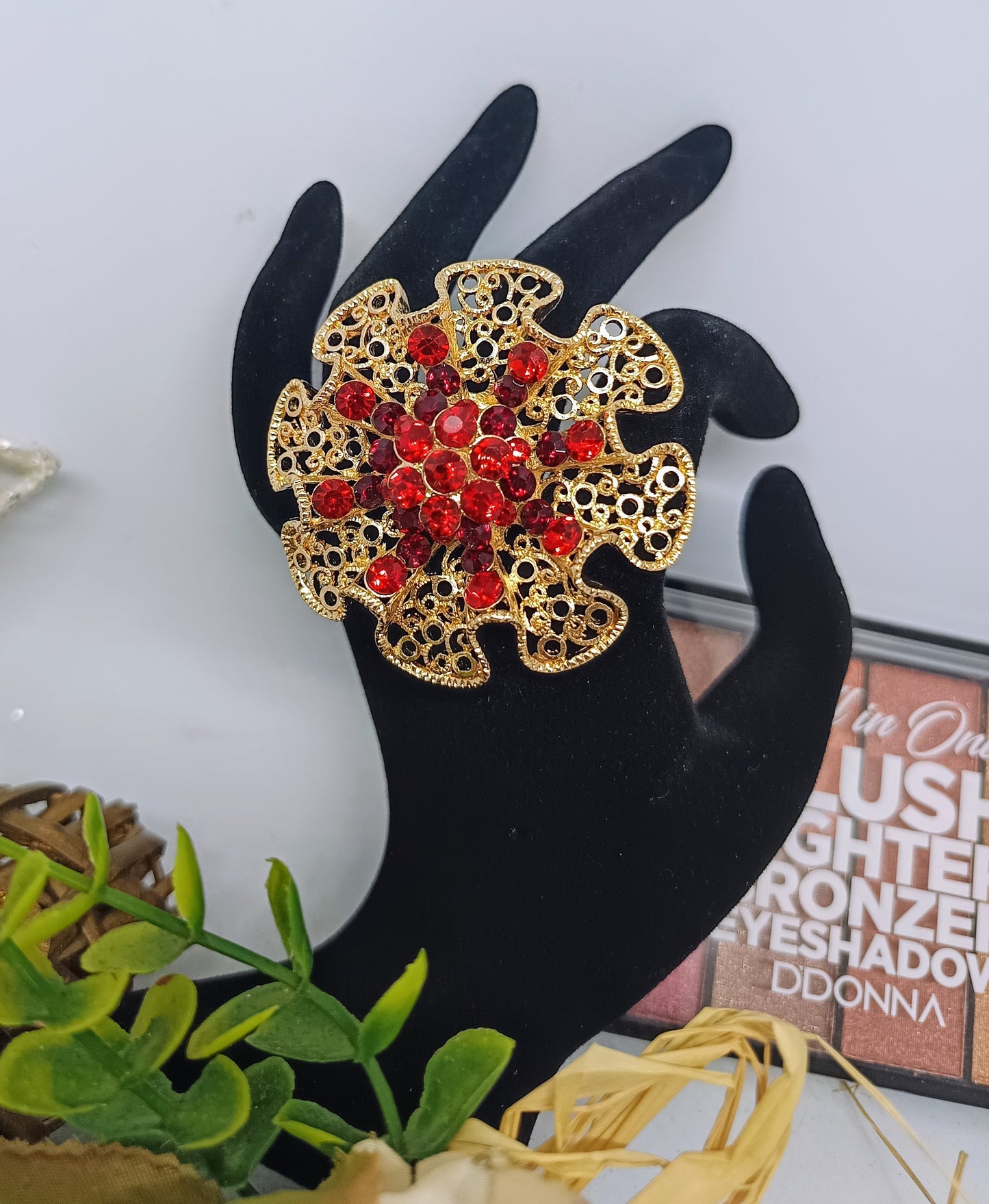 Grosse Bague coloré or et strass (Fantaisie) B1124