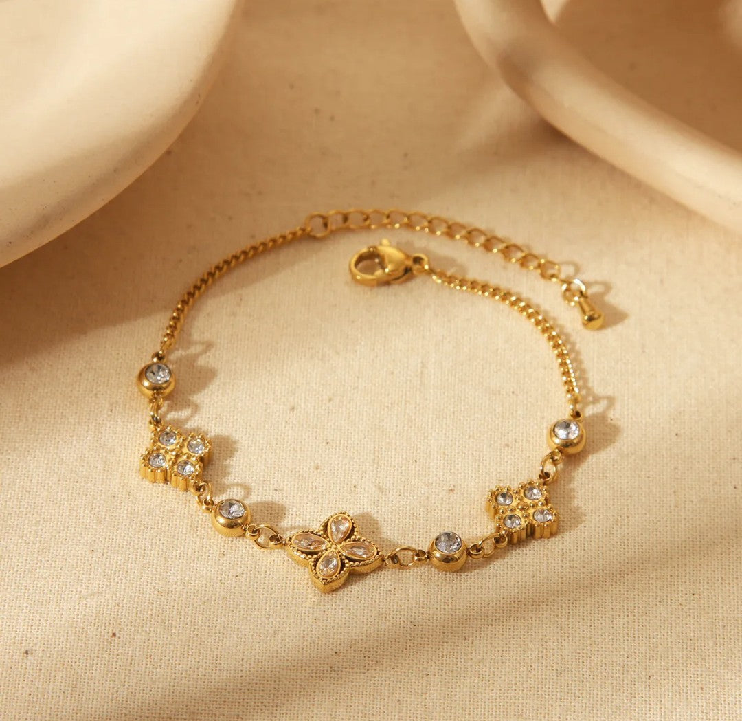 Bracelet or et strass Inspi (Acier)