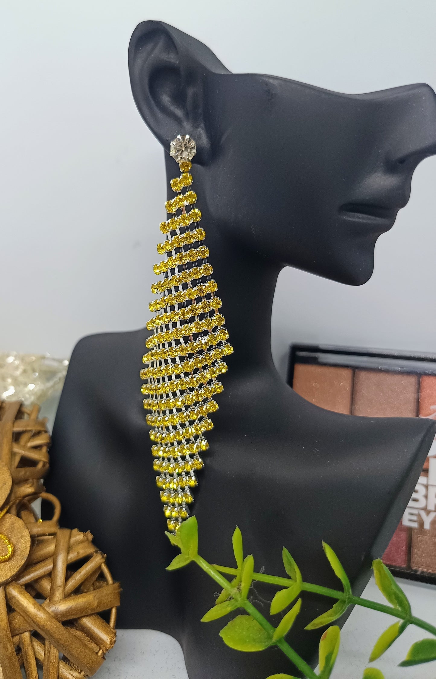 Boucle d'oreille jaune (Fantaisie) BO2025