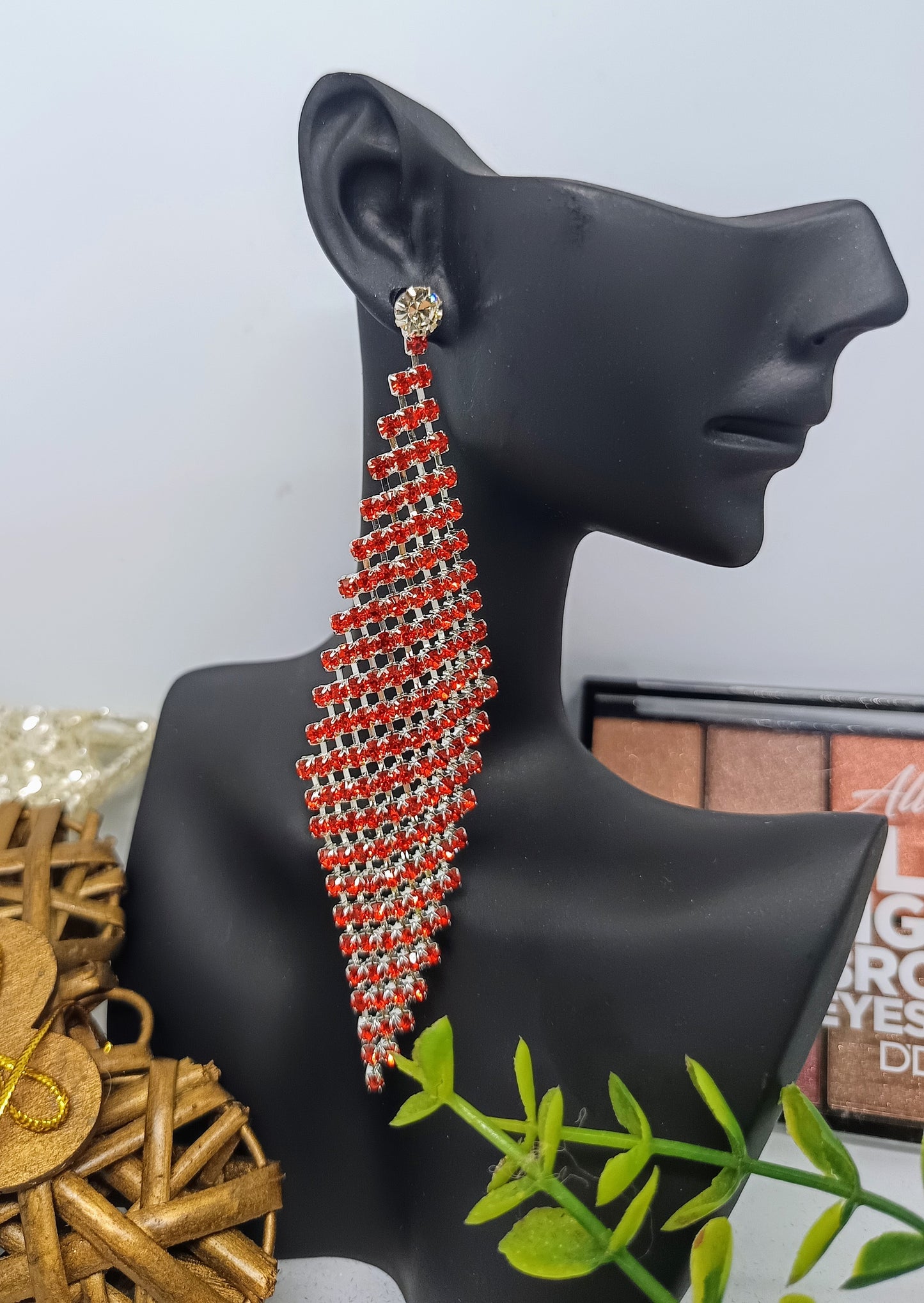 Boucle d'oreille rouge (Fantasie) BO2025