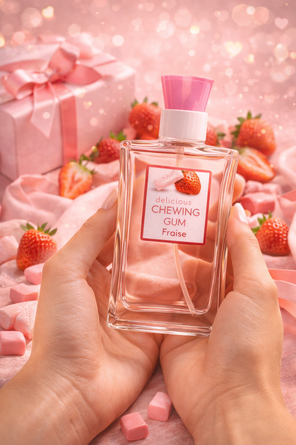 Eau de toilette Femme Fraise chewing-gum 100ML - Parfum gourmand ultra Féminin
