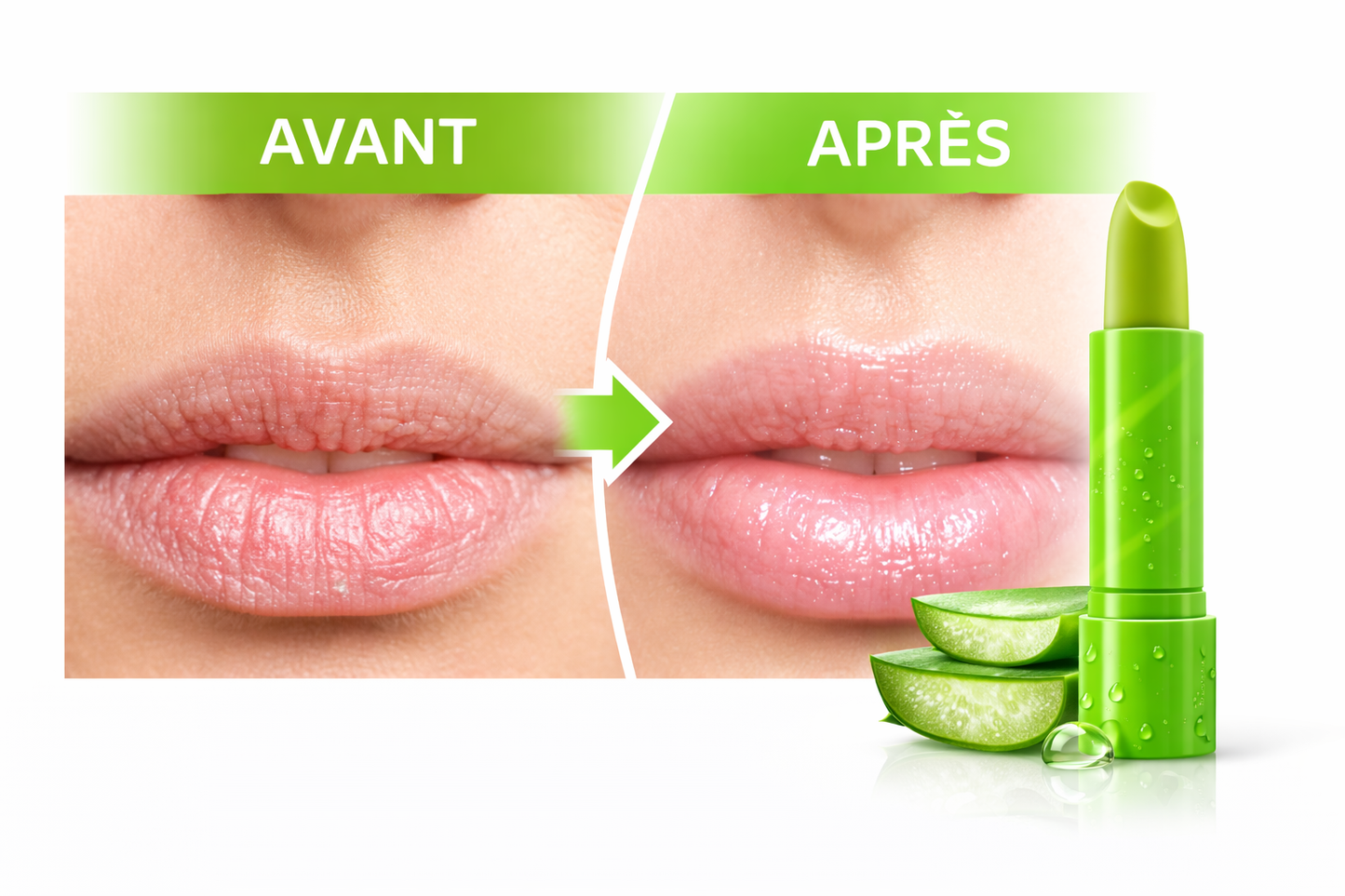 Baume à lèvres à l'aloé Vera - Hydratation & Réparation Intense