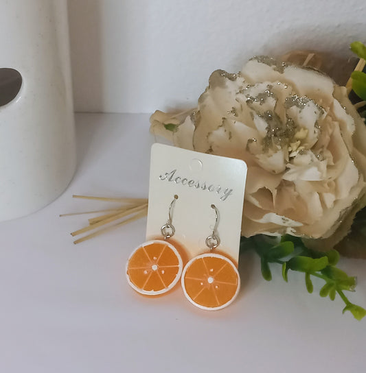 Boucle d'oreille orange (Fantaisie) BO22324