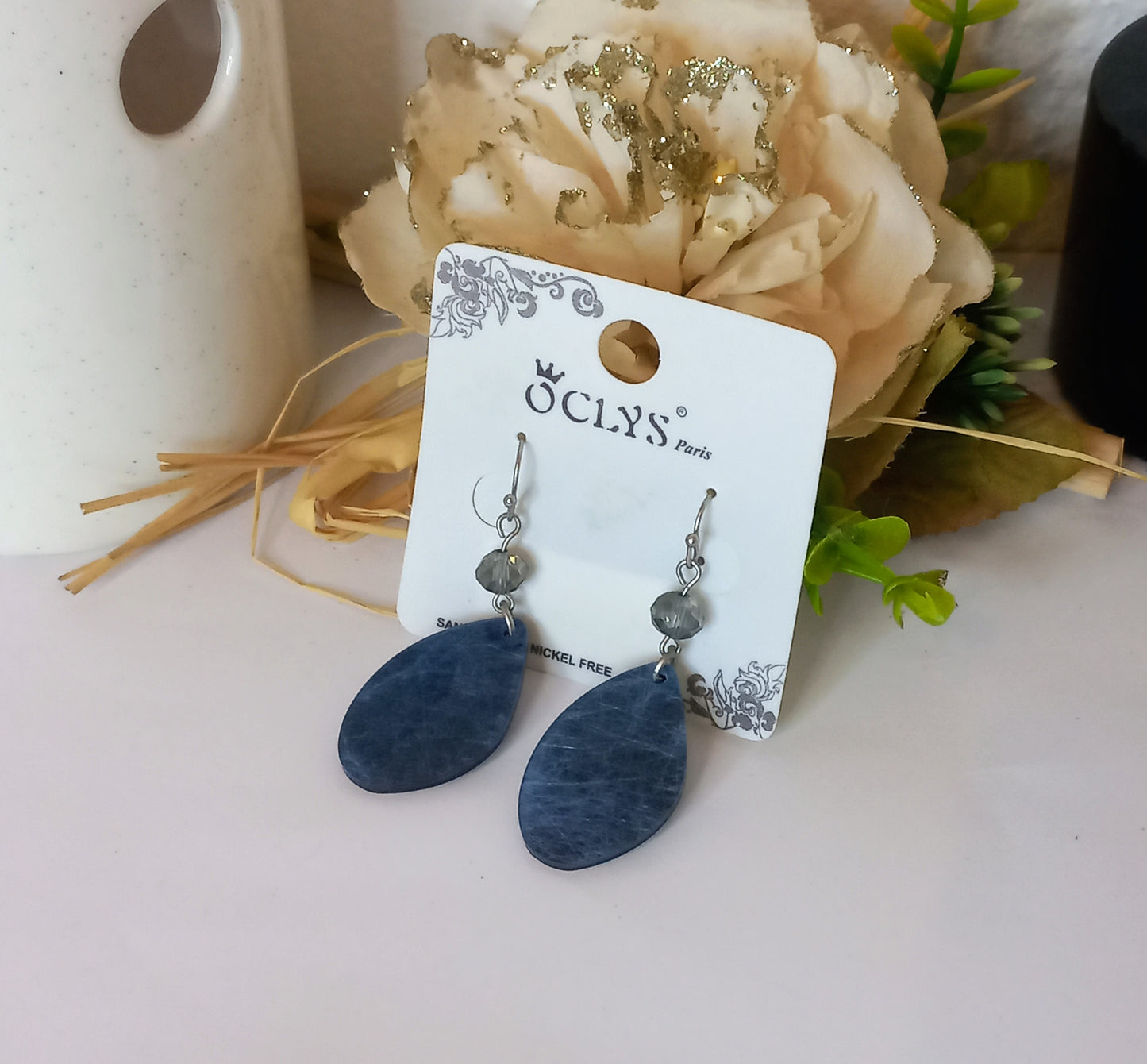 Boucle d'oreille Bleu (Fantaisie) BO3325