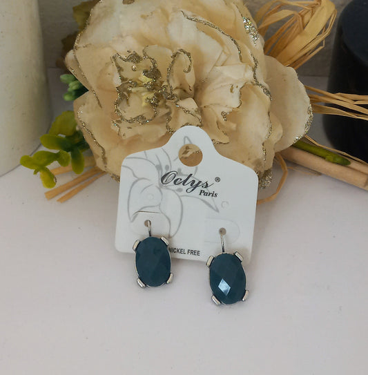 Boucle d'oreille vert d'eau (Fantaisie) BO19524