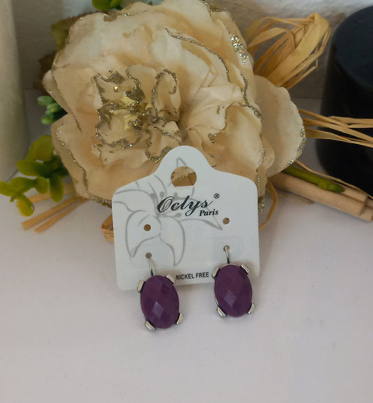 Boucle d'oreille violet (Fantaisie) BO19524
