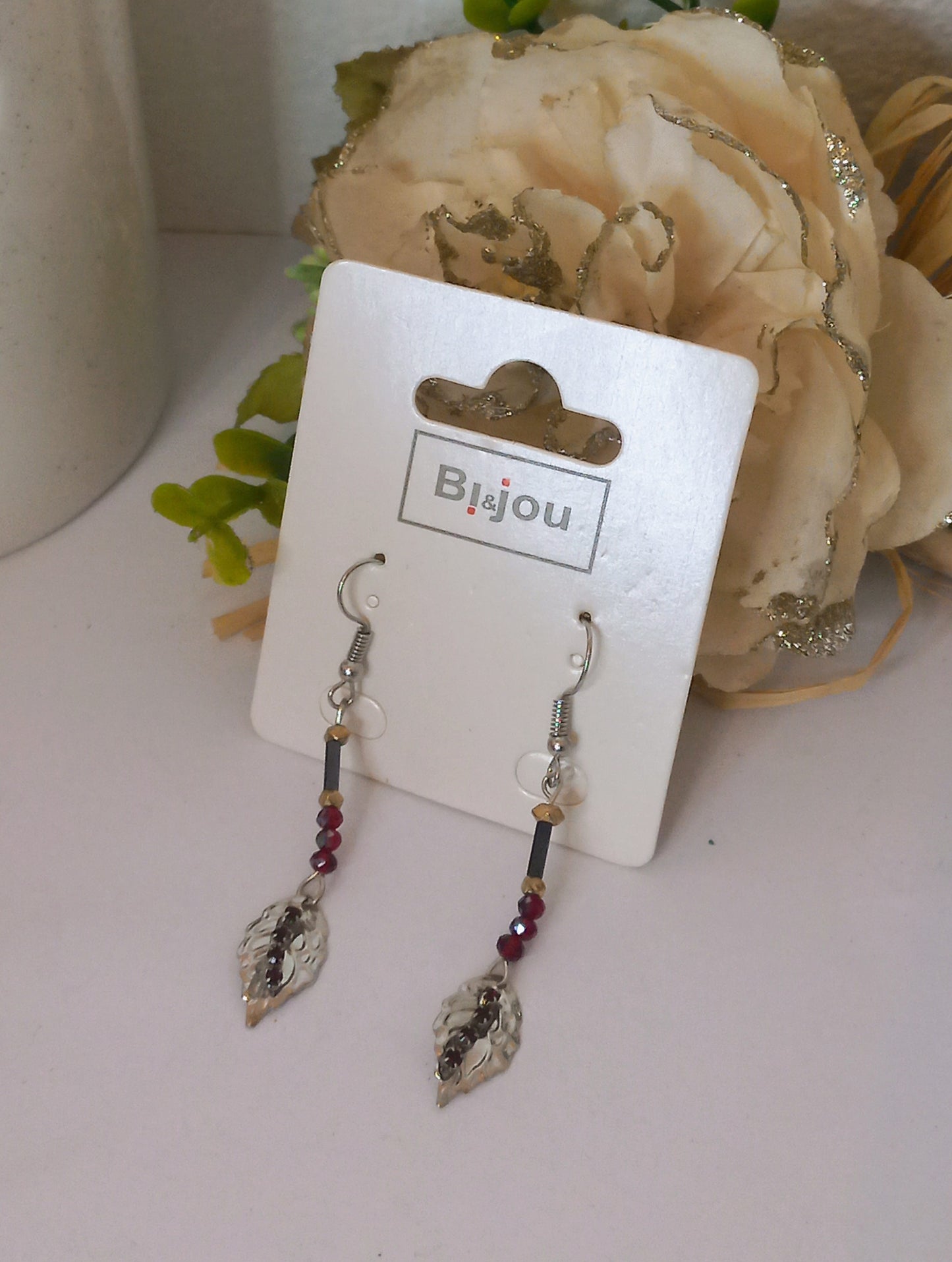 Boucle d'oreille feuille (Fantaisie) BO1925