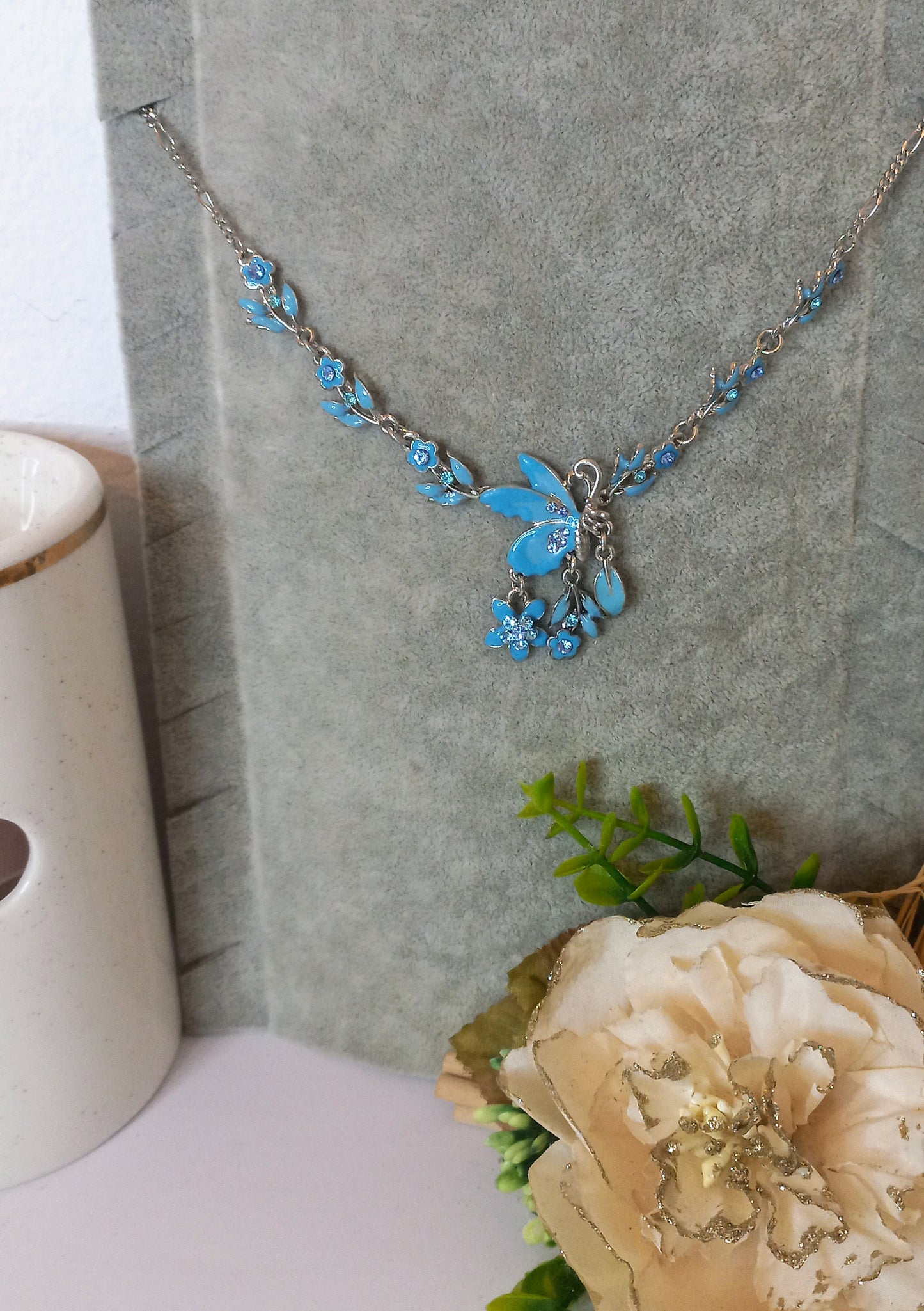 Collier bleu (Fantaisie) C12424