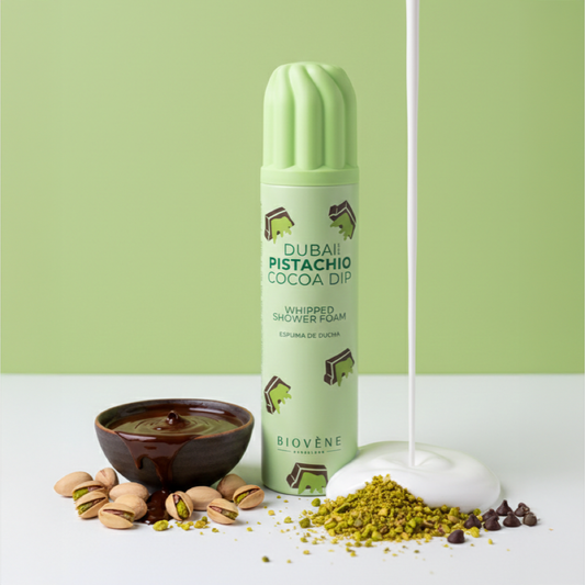 Mousse de Douche Fouettée Pistache & Cacao – Dubai Style – Biovène Barcelona – 250 ml