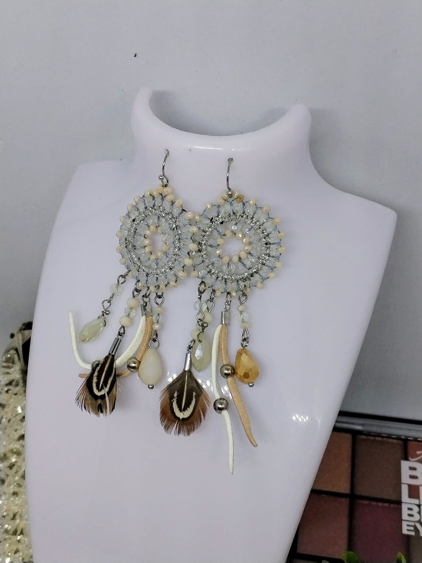 Boucle d'oreille plume (Fantaisie) BO2125