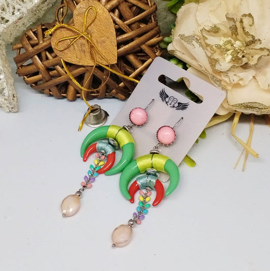 Boucle d'oreille verte (Fantaisie) BO2225