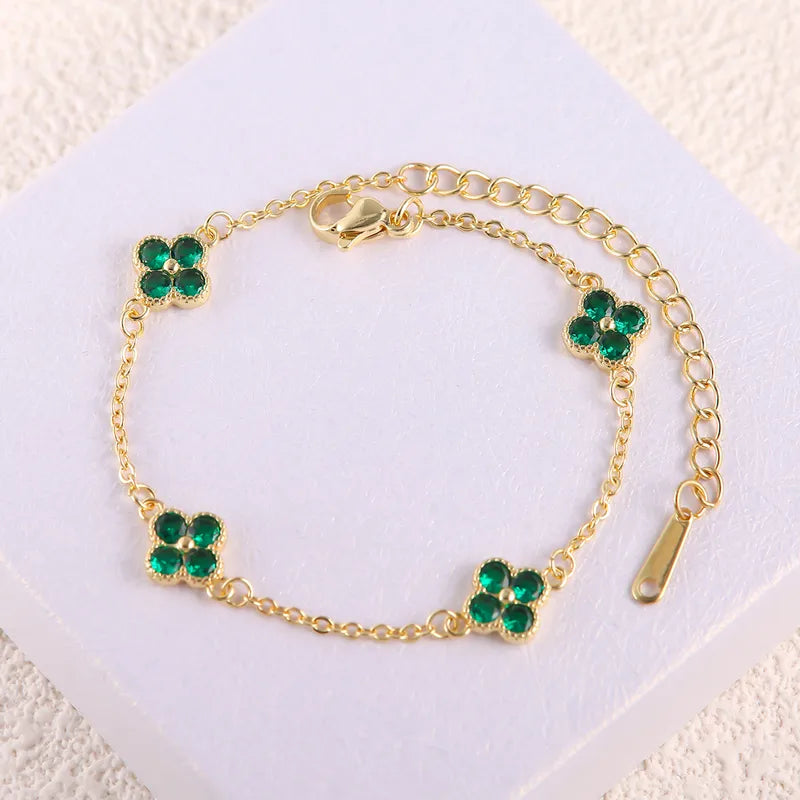Bracelet Trèfle vert (Acier)