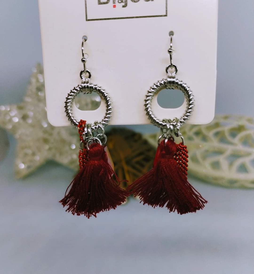Boucle d'oreille frange rouge (fantaisie) BO20124