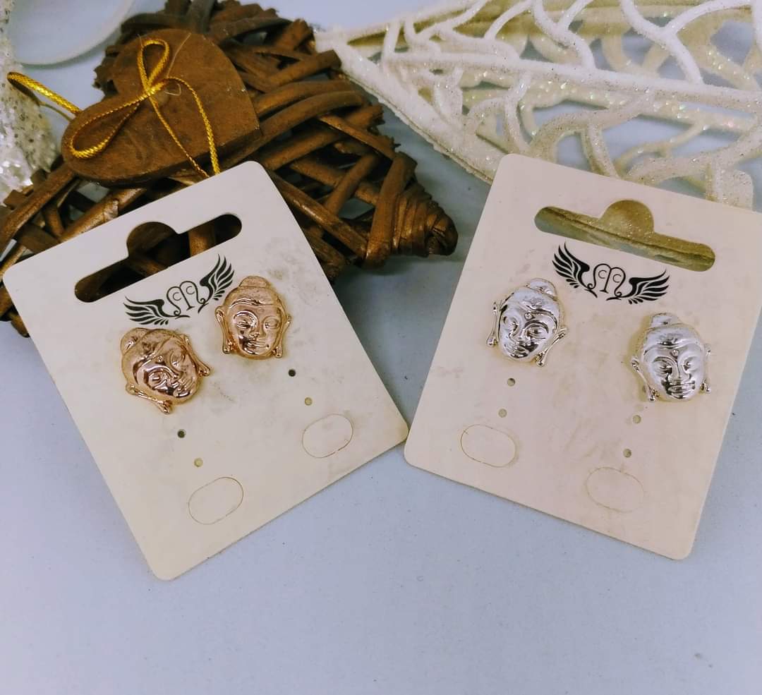 Boucle d'oreille puce Bouddha (fantaisie) BO1224