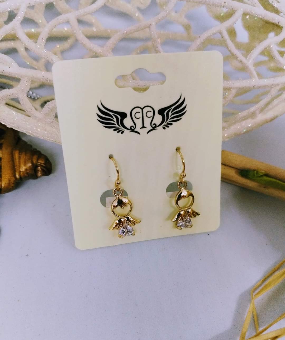 Boucle d'oreille ange or (fantaisie) BO22624