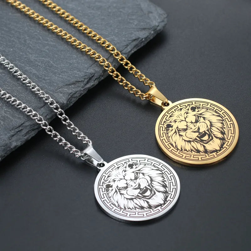 Collier tête de Lion pour homme (Acier)