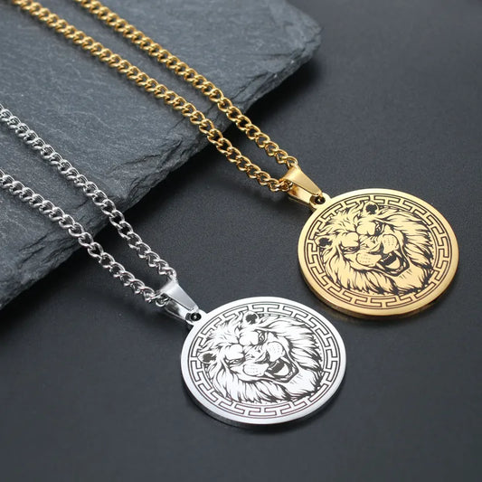 Collier tête de Lion pour homme (Acier)