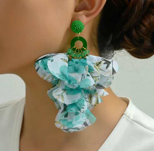 Boucle d'oreille verte (Fantaisie)