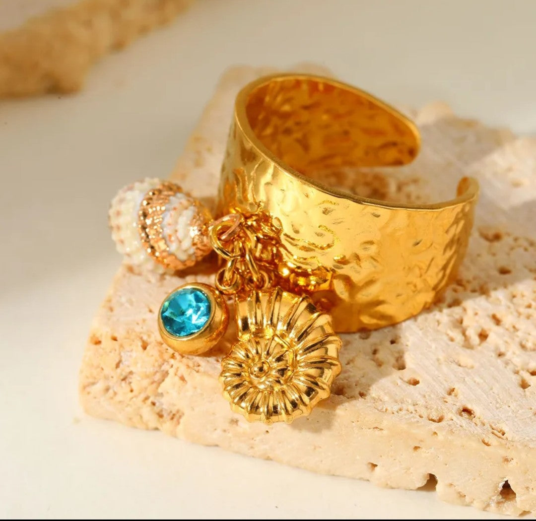 Bague “Calypso” – Collection Océan Doré