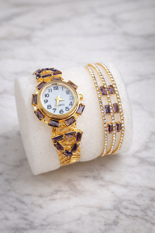 Montre et bracelet or (Fantaisie)