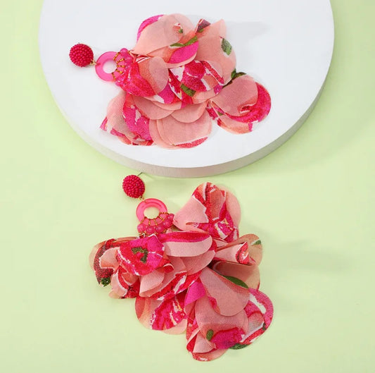 Boucle d'oreille rose (Fantaisie)